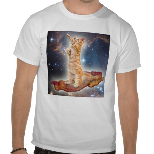 bacon_cat_in_space_t_shirts